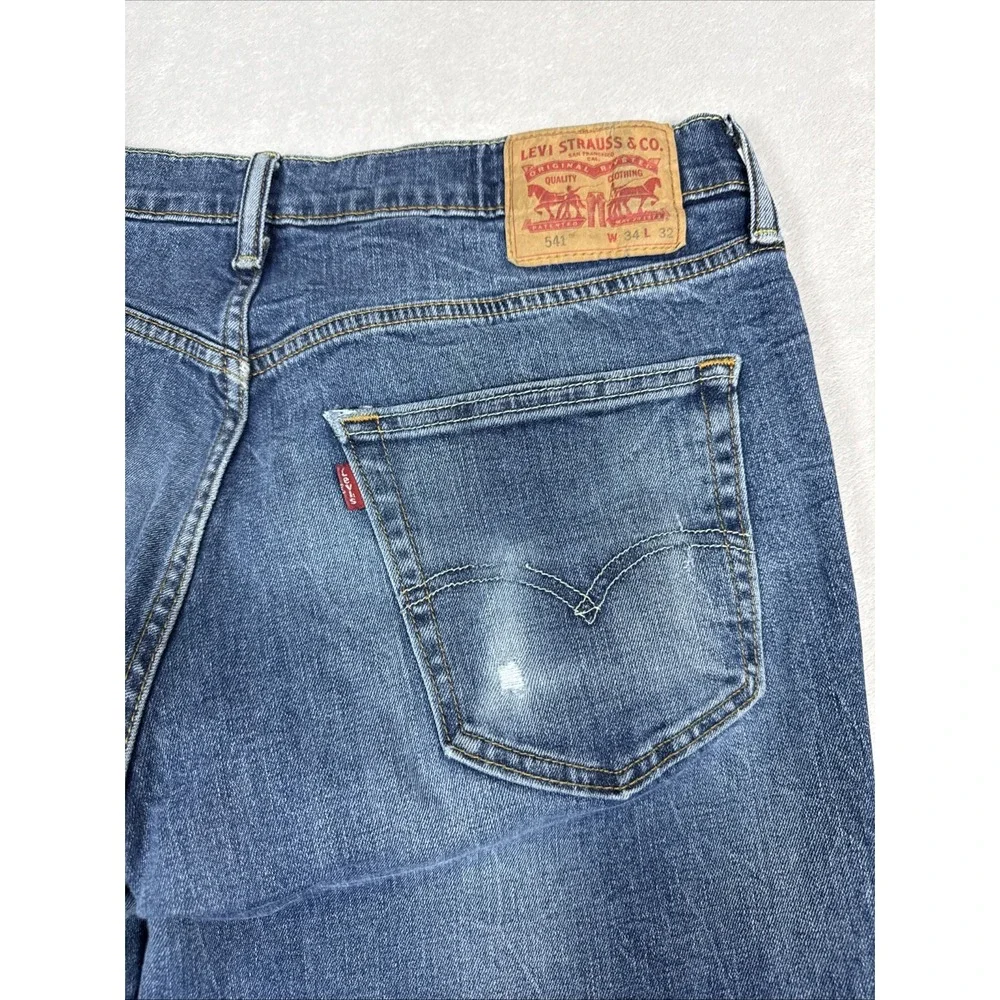 Levi's Men's 541 Athletic Flex Fit Blue Jeans Medium Wash 34X32 (34X30) - Picture 5 of 11